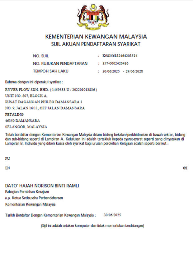 MOF Cert